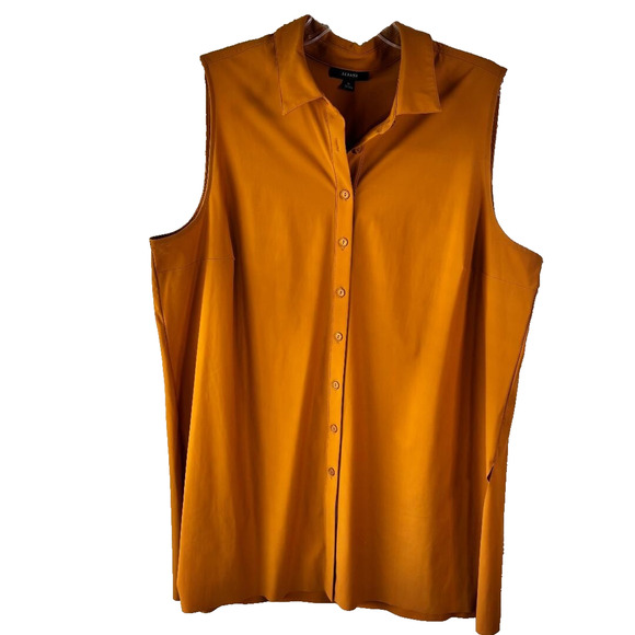 Alfani Mustard Yellow Sleeveless Blouse Size XL, Stretchy - Picture 1 of 12